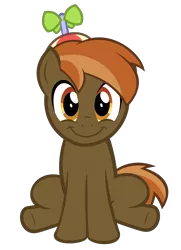 Size: 3200x4413 | Tagged: safe, artist:kuren247, derpibooru import, button mash, earth pony, pony, :i, buttonbetes, c:, colt, cute, cute as a button, hat, looking at you, male, propeller hat, simple background, sitting, smiling, solo, transparent background, underhoof, vector