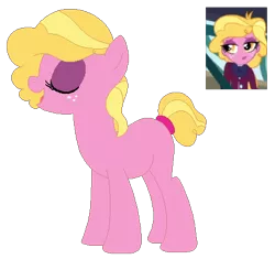 Size: 453x426 | Tagged: safe, artist:berrypunchrules, derpibooru import, taffy shade, ponified, earth pony, pony, equestria girls, friendship games, background human, equestria girls ponified, eyes closed, picture in picture, simple background, transparent background