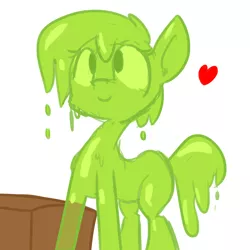 Size: 1280x1280 | Tagged: safe, artist:tjpones, derpibooru import, oc, oc:goobie, unofficial characters only, goo pony, original species, heart, solo