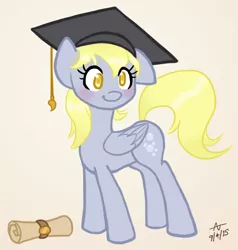 Size: 652x686 | Tagged: safe, artist:howlsinthedistance, derpibooru import, derpy hooves, pegasus, pony, female, graduation, mare, solo