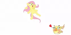 Size: 1262x632 | Tagged: angry birds, body swap, derpibooru import, fluttershy, poppy, safe, scared