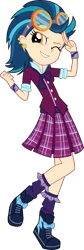 Size: 1844x5500 | Tagged: safe, artist:xebck, derpibooru import, indigo zap, equestria girls, friendship games, absurd resolution, bracelet, clothes, crystal prep academy, crystal prep academy uniform, crystal prep shadowbolts, cute, ear piercing, earring, goggles, piercing, raised leg, school uniform, simple background, skirt, solo, transparent background, vector, wink, zapabetes