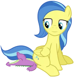 Size: 923x953 | Tagged: suggestive, artist:ispincharles, artist:porygon2z, artist:titanium-pony, derpibooru import, vector edit, spike, sunshower, dragon, pegasus, pony, aroused, bedroom eyes, facesitting, facesitting on spike, female, foalcon, interspecies, love, lying down, male, mare, shipping, simple background, sitting, softcore, spikeshower, transparent background