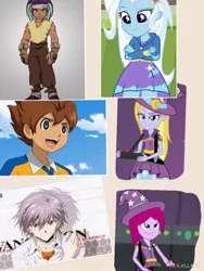 Size: 772x1024 | Tagged: safe, artist:nataliagorm, derpibooru import, fuchsia blush, lavender lace, trixie, equestria girls, arion sherwind, background human, crossover, crossover shipping, female, inazuma eleven, inazuma eleven go, kaworu nagisa, magi-nation, matsukaze tenma, neon genesis evangelion, strag, trixie and the illusions