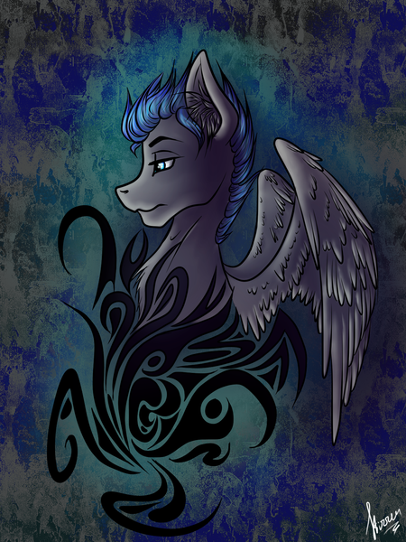 Size: 1200x1600 | Tagged: safe, artist:stirren, derpibooru import, oc, unofficial characters only, pegasus, pony, commission, digital art, solo, tribal