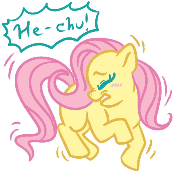 Size: 670x670 | Tagged: safe, artist:php68, derpibooru import, fluttershy, pegasus, pony, blushing, female, sneezing, solo