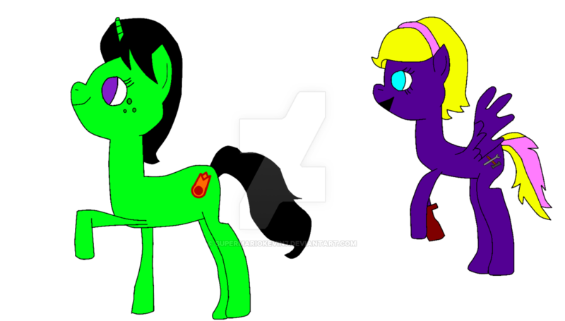 Size: 1024x582 | Tagged: safe, artist:megablaster7, derpibooru import, oc, oc:flare blitz, oc:hi-tech, unofficial characters only, 1000 hours in ms paint, ms paint, quality, watermark