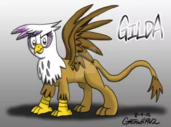 Size: 1280x951 | Tagged: dead source, safe, artist:gretsch1962, derpibooru import, gilda, gryphon, deviantart watermark, obtrusive watermark, solo, watermark