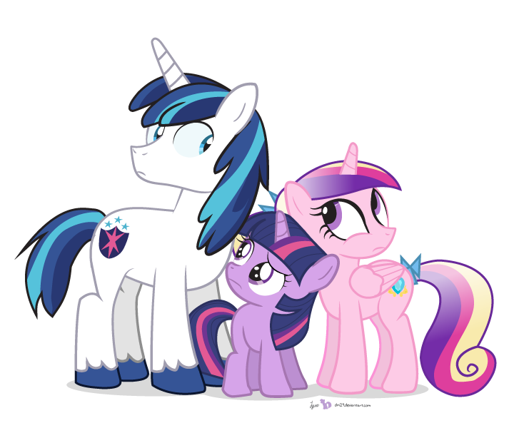 Size: 720x600 | Tagged: artist:dm29, derpibooru import, filly, filly twilight sparkle, princess cadance, safe, shining armor, simple background, suspicious face, transparent background, trio, twilight sparkle