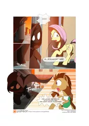 Size: 3541x5016 | Tagged: safe, artist:gashiboka, derpibooru import, doctor whooves, fluttershy, time turner, pony, comic:recall the time of no return, comic, male, patreon, patreon logo, stallion