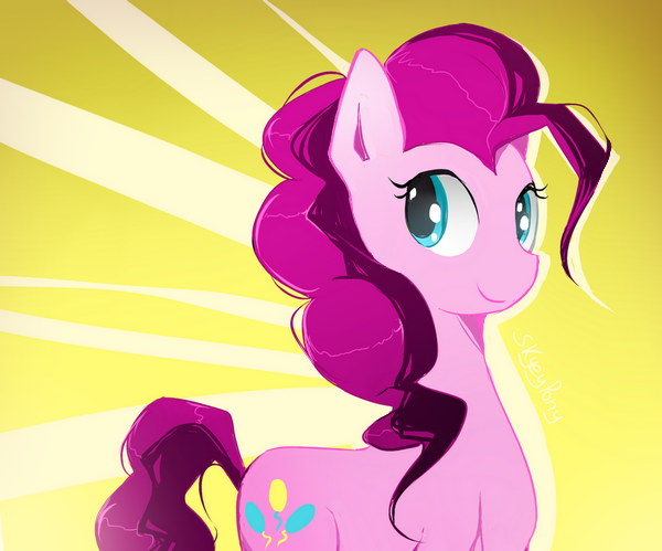 Size: 600x499 | Tagged: safe, artist:skyeypony, derpibooru import, pinkie pie, smiling, solo