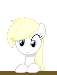 Size: 2500x3301 | Tagged: safe, artist:anonymous, artist:vectorfag, derpibooru import, edit, oc, oc:aryanne, unofficial characters only, earth pony, pony, blonde, cute, desk, female, happy, long hair, simple background, sitting, smiling, solo, table, transparent background, upper body, vector