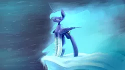 Size: 1920x1080 | Tagged: safe, derpibooru import, part of a set, princess luna, alicorn, pony, bioshock, bioshock infinite, blizzard, blue hair, crossover, ethereal mane, female, ice, mare, old man winter, snow, snowfall, solo, vigor, winter