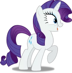 Size: 4897x5000 | Tagged: absurd resolution, artist:dashiesparkle, derpibooru import, edit, open mouth, raised hoof, rarity, safe, simple background, solo, trade ya, transparent background, vector, vector edit