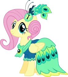 Size: 4764x5360 | Tagged: absurd resolution, artist:infinitewarlock, clothes, derpibooru import, dress, fluttershy, gala dress, make new friends but keep discord, safe, simple background, solo, transparent background, vector