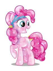 Size: 2575x3433 | Tagged: artist:infinitewarlock, crystallized, derpibooru import, pinkie pie, race swap, safe, simple background, solo, transparent background, vector