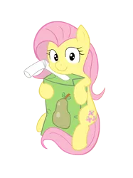 Size: 2500x3335 | Tagged: artist:alamber, artist:speccysy, derpibooru import, fluttershy, juice box, pear, safe, solo