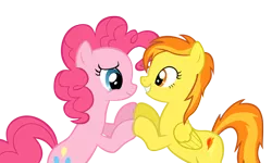 Size: 1280x766 | Tagged: artist:alamber, artist:takua770, crack shipping, derpibooru import, female, lesbian, pinkie pie, safe, shipping, simple background, spitfire, spitpie, transparent background, vector