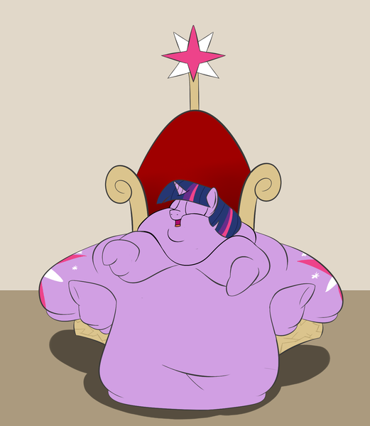 Size: 1364x1571 | Tagged: questionable, artist:astr0zone, derpibooru import, twilight sparkle, twilight sparkle (alicorn), alicorn, pony, ass, belly, belly button, blob, chubby cheeks, double chin, eyes closed, fat, female, immobile, impossibly large belly, impossibly large butt, impossibly obese, impossibly wide hips, mare, morbidly obese, obese, royal fitness, solo, thighlight sparkle, thighs, throne, thunder thighs, twibutt, twilard sparkle, wide hips