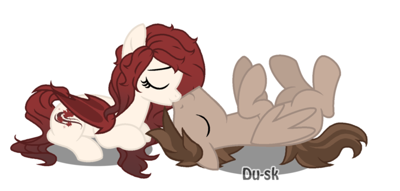 Size: 1024x490 | Tagged: safe, artist:du-sk, derpibooru import, oc, oc:autumn cast, oc:darkstar spectrum, unofficial characters only, bat pony, pegasus, pony, cute, female, love, male, oc x oc, shipping, straight