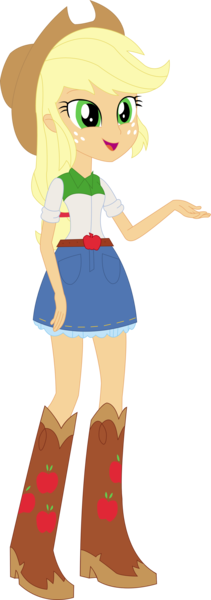 Size: 1284x3644 | Tagged: safe, artist:sketchmcreations, derpibooru import, edit, vector edit, applejack, equestria girls, boots, clothes, cowboy boots, cowboy hat, cute, denim skirt, freckles, full body, gesture, hat, inkscape, jackabetes, open mouth, simple background, skirt, solo, stetson, transparent background, vector