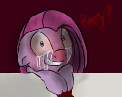 Size: 1280x1024 | Tagged: semi-grimdark, artist:yashathebasher, derpibooru import, pinkie pie, blood, bloodshot eyes, crying, pinkamena diane pie, solo