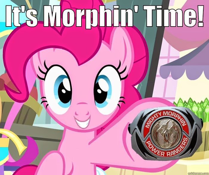 Size: 700x587 | Tagged: derpibooru import, dino buckler, edit, edited screencap, kyouryuu sentai zyuranger, meme, mighty morphin power rangers, pinkie pie, pinkie pride, pink ranger, power morpher, power rangers, safe, screencap