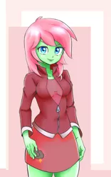 Size: 714x1146 | Tagged: safe, artist:ryou14, derpibooru import, oc, oc:pending storm, unofficial characters only, equestria girls, clothes, cutie mark on clothes, equestria girls-ified, solo