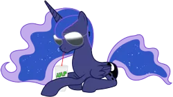 Size: 1600x900 | Tagged: artist:totallynotabronyfim, aviators, casual, derpibooru import, drink, princess luna, safe, solo, straw, sunglasses