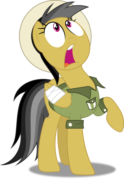 Size: 3486x5000 | Tagged: safe, artist:dashiesparkle, derpibooru import, edit, vector edit, daring do, pegasus, pony, read it and weep, .svg available, absurd resolution, bandage, bandaged wing, clothes, female, full body, hat, looking up, mare, open mouth, ponyscape, simple background, solo, transparent background, vector