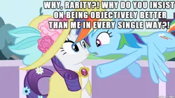 Size: 610x343 | Tagged: best pony, derpibooru import, image macro, meme, rainbow dash, rarity, safe, screencap