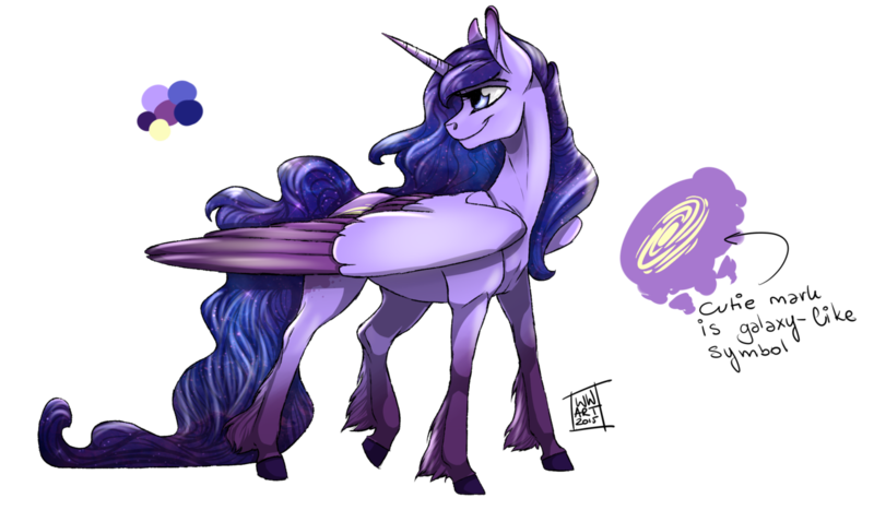 Size: 1280x747 | Tagged: safe, artist:wordswhisperer, derpibooru import, oc, oc:andromeda, unofficial characters only, alicorn, pony, alicorn oc, solo