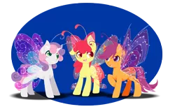 Size: 4119x2570 | Tagged: adorabloom, apple bloom, artist:fuyusfox, breezie, breeziefied, butterfly wings, cute, cutealoo, cutie mark crusaders, derpibooru import, diabreezies, diasweetes, safe, scootaloo, sweetie belle