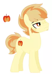 Size: 327x467 | Tagged: safe, artist:creeperoxxart, derpibooru import, oc, oc:burnside apple, unofficial characters only, offspring, parent:braeburn, parent:spitfire, parents:spitburn, solo