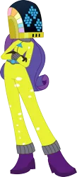 Size: 681x1555 | Tagged: safe, artist:sketchmcreations, derpibooru import, rarity, equestria girls, rainbow rocks, clothes, costume, crossed arms, daft punk, daft rarity, helmet, inkscape, long hair, reference, simple background, solo, transparent background, vector