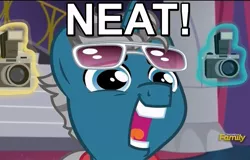 Size: 701x450 | Tagged: safe, derpibooru import, edit, edited screencap, screencap, fashion plate, pony, unicorn, canterlot boutique, bender bending rodriguez, camera, faic, fashion reaction, futurama, image macro, magic, male, meme, neat, open mouth, reaction image, solo, stallion, telekinesis