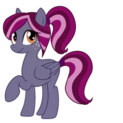 Size: 640x640 | Tagged: safe, derpibooru import, oc, oc:spotlight splash, unofficial characters only, pegasus, pony, equestria daily, equestria daily mascots, freckles, mascot, ponytail, solo