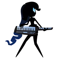 Size: 4000x4000 | Tagged: safe, artist:v0jelly, derpibooru import, rarity, equestria girls, rainbow rocks, .svg available, absurd resolution, keytar, long hair, musical instrument, pointy people, silhouette, simple background, solo, transparent background, vector