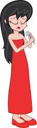 Size: 831x2890 | Tagged: safe, artist:zacatron94, derpibooru import, octavia melody, equestria girls, clothes, dress, human coloration, microphone, red dress, simple background, singing, solo, transparent background, vector