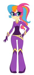 Size: 1189x2623 | Tagged: safe, artist:lolopan, derpibooru import, oc, oc:golden gates, unofficial characters only, equestria girls, babscon, babscon mascots, clothes, costume, equestria girls-ified, reference, simple background, solo, superhero, transparent background