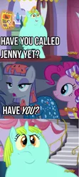 Size: 800x1800 | Tagged: canterlot boutique, comic, derpibooru import, edit, edited screencap, fat, image macro, incidental pony, jenny craig, kirstie alley, make new friends but keep discord, maud burns, maud pie, meme, orion, pinkie pie, rarity, safe, sassy saddles, screencap, screencap comic, shooting star (character), text, whoa nelly