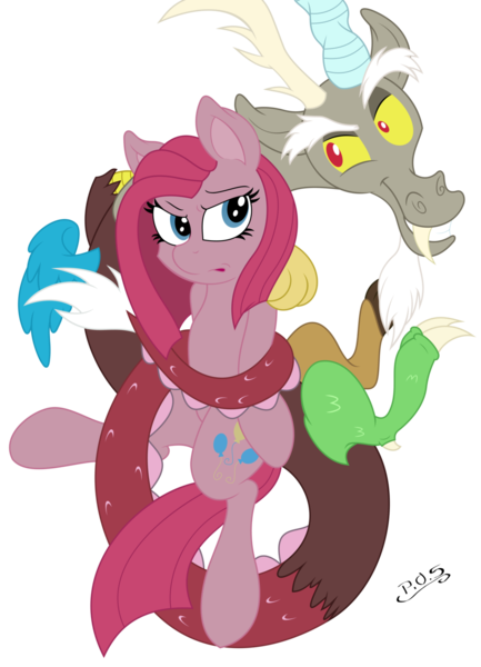 Size: 1024x1419 | Tagged: artist:cyanyeh, artist:midnightblitzz, cute, derpibooru import, discord, pinkamena diane pie, pinkie pie, safe, simple background, transparent background, vector