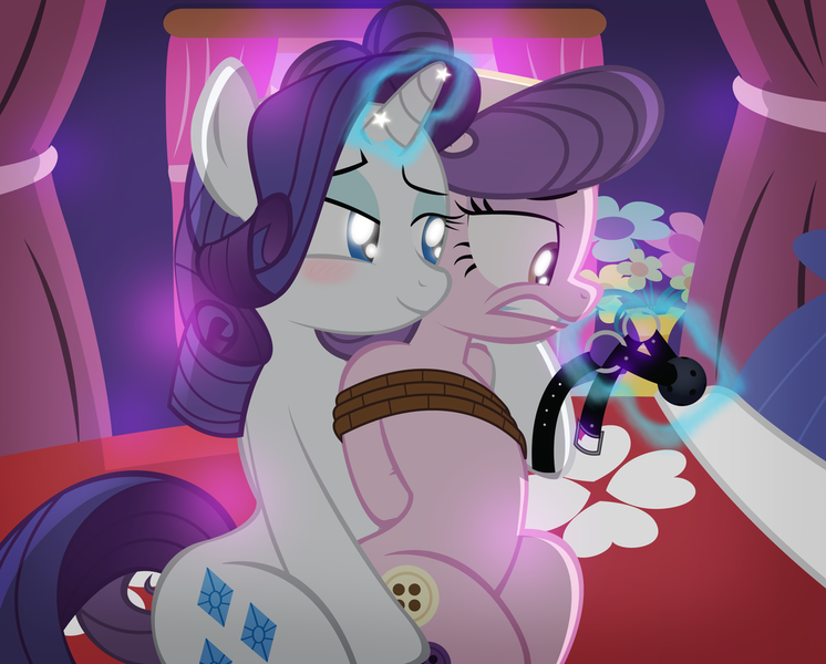 746px x 600px - 751388 - suggestive, artist:radiantrealm, derpibooru import, rarity, suri  polomare, earth pony, pony, unicorn, ballgag, bed, bedroom eyes, blushing,  bondage, female, gag, lesbian, rope, shipping, show accurate, show accurate  porn, surity, tied up -