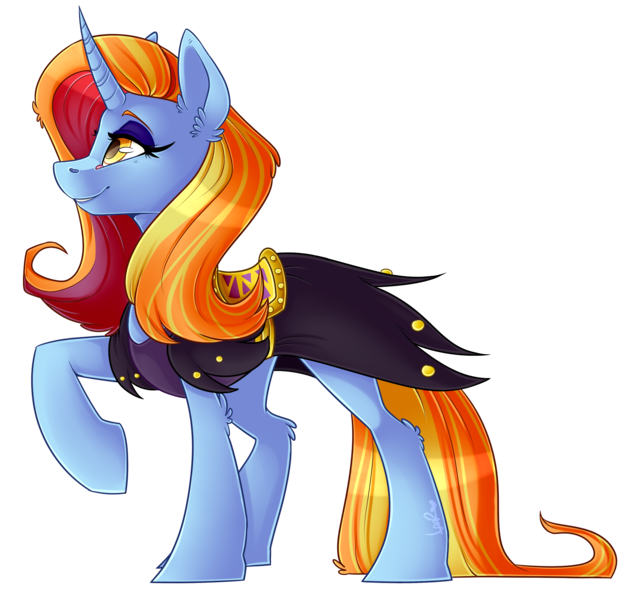 Size: 2054x1960 | Tagged: artist:shyshyoctavia, canterlot boutique, clothes, derpibooru import, raised hoof, safe, sassy saddles, solo