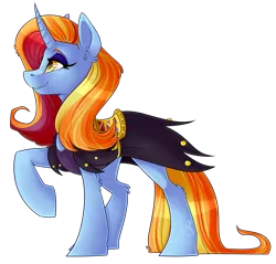 Size: 2054x1960 | Tagged: artist:shyshyoctavia, canterlot boutique, clothes, derpibooru import, raised hoof, safe, sassy saddles, solo