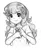 Size: 360x441 | Tagged: safe, artist:alloyrabbit, derpibooru import, button mash, sweetie belle, human, child, female, giantess, humanized, image, jpeg, lolicon, macro, monochrome, petting, sketch, underage, young