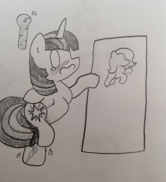 Size: 1768x1936 | Tagged: artist needed, questionable, derpibooru import, twilight sparkle, twilight sparkle (alicorn), alicorn, pony, accident, bathroom, bladder gauge, blushing, covering crotch, desperation, female, mare, monochrome, need to pee, omorashi, pissing, pissing on self, potty dance, potty emergency, potty failure, potty time, sketch, solo, traditional art, trotting, trotting in place, urine, wetting