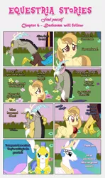 Size: 1919x3245 | Tagged: artist:estories, comic, comic:find yourself, derpibooru import, discord, oc, oc:alice goldenfeather, princess celestia, royal guard, safe