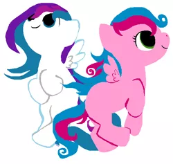 Size: 583x552 | Tagged: artist:abstractzoology, derpibooru import, filly, g3, g3 to g4, generation leap, heart bright, safe, star flight, younger