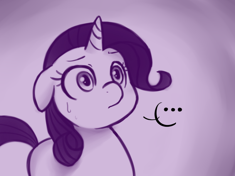 Size: 800x600 | Tagged: ..., artist:xarakayx, ask flutterstalker, derpibooru import, monochrome, nervous, rarity, reaction image, safe, solo, sweatdrop